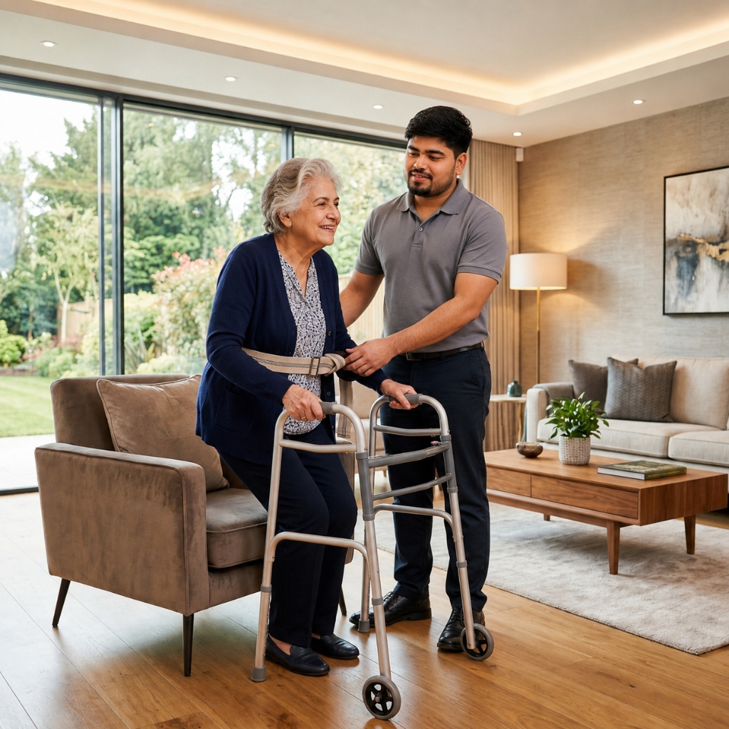 Dr. Rohit Verma providing physical therapy at patient's home